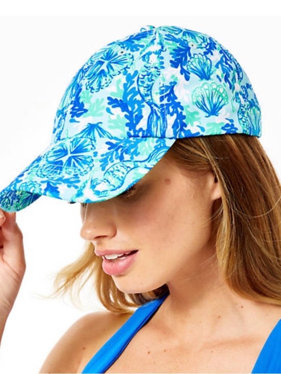 Lilly Pulitzer Run Around Hat in print sea glass seeing double NWT main image 6